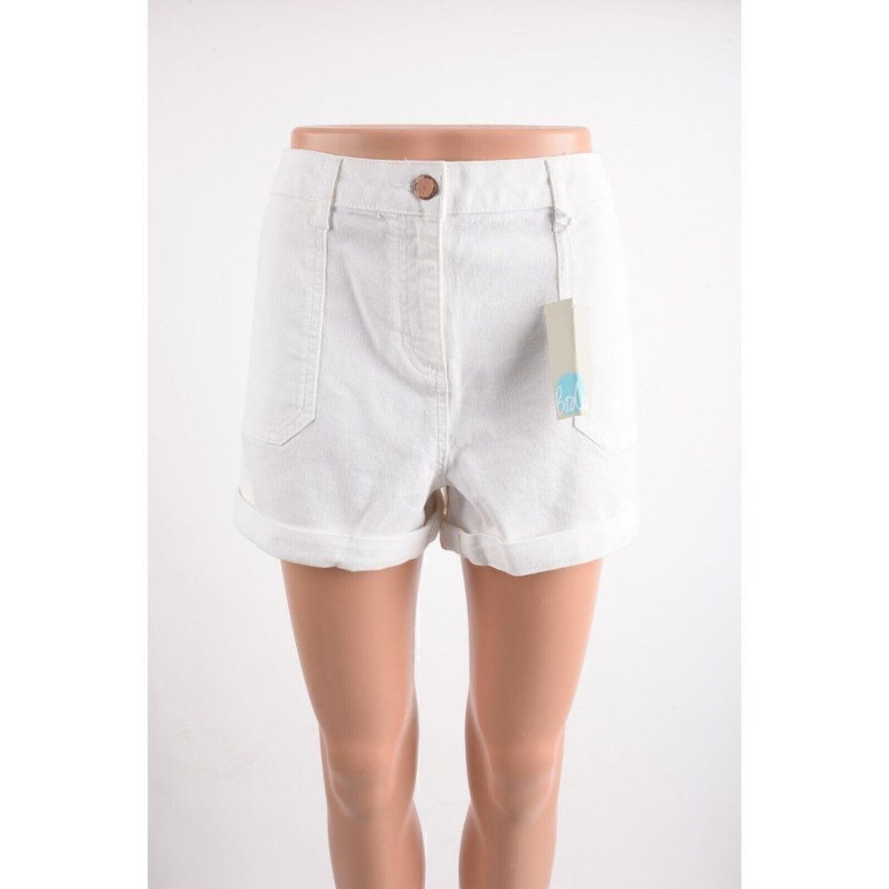 Boden Womens Denim Karin Jean Shorts UK 14 US 10 White NWT